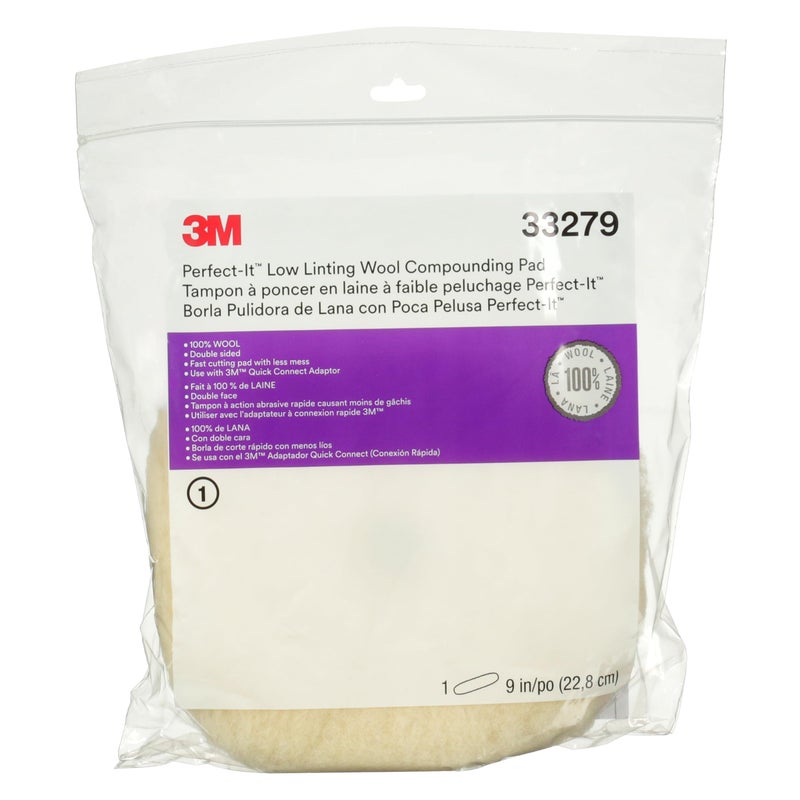 Perfect-It 3M Low Linting Wool Compounding Pad, 33279, 9 in - Image 2